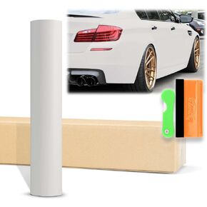 12"x60" (1FTx5FT) White Ultra Matte Flat Vinyl Wrap Auto Car Sticker Decal Film Sheet Bubble Free Air Release Technology with Tool Kit