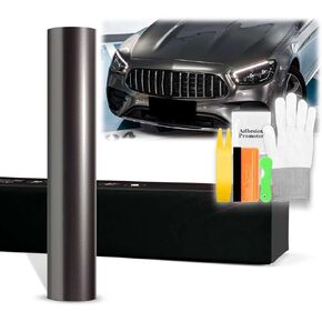 20"x60" (1.6FTx5FT) Gunmetal Gray PET Liquid Metallic Gloss Vinyl Wrap Auto Car Sticker Decal Film Sheet Bubble Free Air Release Technology with Tool Kit