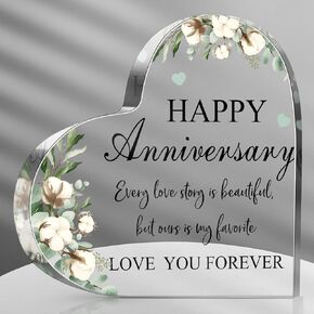 Happy Anniversary Cardinal Gift for Women Anniversary Wedding Gifts Anniversary Acrylic Valentines Day Gifts for Her Him Couple Wife Husband Girlfriend Boyfriend (Cotton Style)