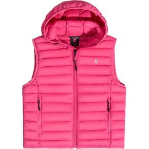 Little Donkey Andy Girls Winter Puffer Vest Packable Lightweight Faux-Down Hooded Sleeveless Jacket 6-14 Years