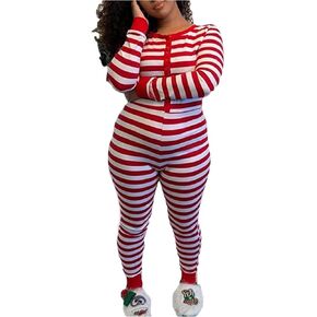 Piacakece Women's Long Sleeve Jumpsuit Pajamas One-pieceBodycon Bodysuit Romper Sleepwear