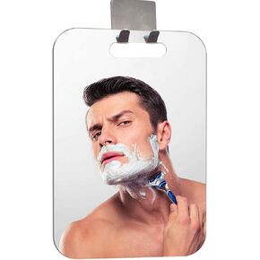 Fogless Shower Mirror (11inX7.48in), Anti-Fog Shower Mirror, Shower Makeup Shave Mirror, Frameless Shower Mirror, Wall Hanging Mirror (Large, Shaver Hook)