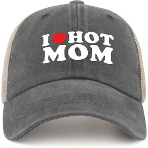 I Love hot mom Hats Funny Hats for Women Funny hat