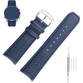 Leather 23mm Watch Bands Compatible Fit for Citizen Eco-Drive AT8020-03L H800-S081165 H800-S081157 E168 B740 B741-S066450 BJ2110 BJ2111 BJ2115 BJ2117 BJ2118 BJ2119 BN0085 BN0088 Replacement Watch Strap Wirstband Bracelet with Deployment Buckle For Men and