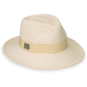 CARKELLA by Wallaroo Women’s Emery Fedora – UPF 50+ Sun Hat, Wide Brim, Packable, Adjustable, Natural Fiber, Medium Size