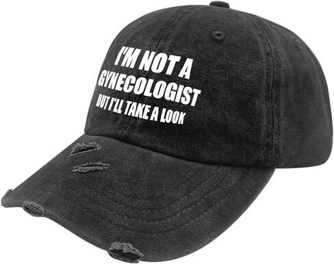 I'm Not A Gynecologist But I'll Take A Look Hat for Women Washed Distressed Baseball Caps Funny in Saudi Arabia