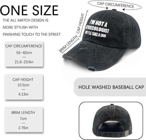 I'm Not A Gynecologist But I'll Take A Look Hat for Women Washed Distressed Baseball Caps Funny in Saudi Arabia
