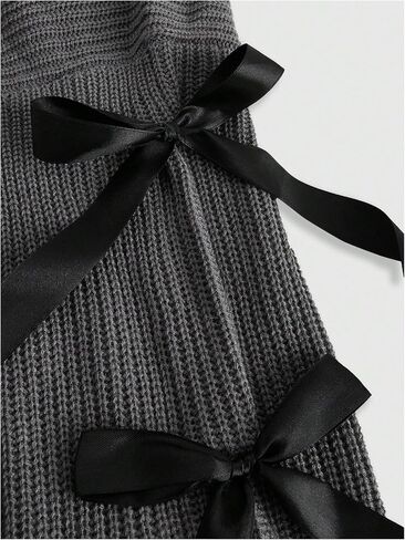 Verdusa Women's Bow Tie Bolero Shrug Crochet Cardigan Knit Cropped Ballet Shoulder Shrug Long Sleeve Sweater in Kuwait