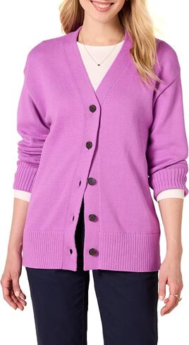 Amazon Essentials Women's V-Neck Midweight Relaxed-Fit Cardigan Sweater in Saudi Arabia