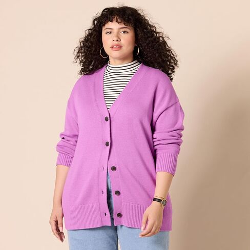 Amazon Essentials Women's V-Neck Midweight Relaxed-Fit Cardigan Sweater in Saudi Arabia