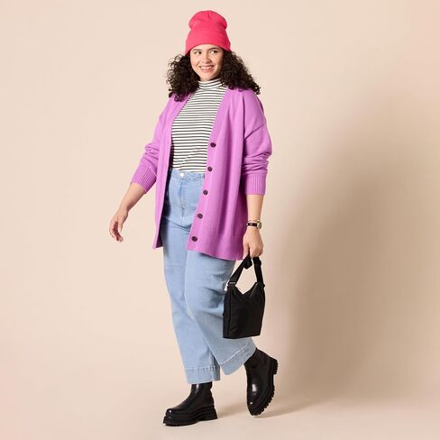 Amazon Essentials Women's V-Neck Midweight Relaxed-Fit Cardigan Sweater in Saudi Arabia