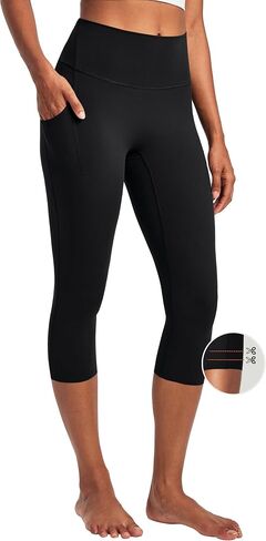 Heathyoga Buttery Soft Capri Leggings with Pockets for Women Tummy Control Capri Pants High Waisted Yoga Pants Women in Saudi Arabia