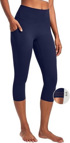 Heathyoga Buttery Soft Capri Leggings with Pockets for Women Tummy Control Capri Pants High Waisted Yoga Pants Women in Saudi Arabia