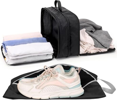 Cambond Double Sided Expandable Packing Cubes - Separate Clean and Dirty Clothes See Through Mesh Compression Packing Cubes for Travel, Efficient Packing Organizers for Road Trip, Cruise, Camping in Kuwait