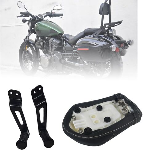مقعد خلفي للراكب مع مجموعة تثبيت مسند قدم للراكب، والمقعد الخلفي وأوتاد القدم لـ Yamaha Bolt XV950/XV950R (2014-2021) Bolt R-Spec (2014-2024) in Kuwait