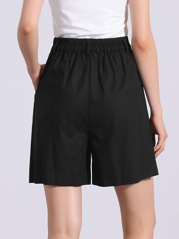 Allegra K Linen Short for Women's Summer Casual Elastic High Waist Shorts in Saudi Arabia