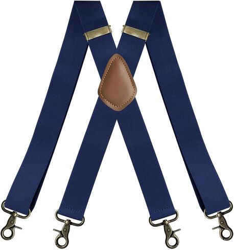 Heavy Duty Men's Suspenders with Hooks Wide Adjustable Elastic Work Suspenders Vintage X-back Suspenders for Men in Saudi Arabia