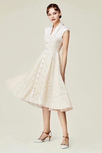 BABEYOND 1950 Style Dresses for Women – Retro Dress with Cape Sleeves Vintage Collar Dress Cocktail Dress in Saudi Arabia