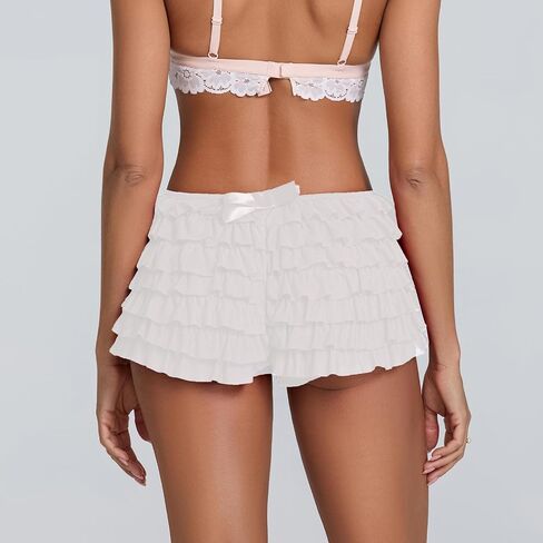 Women Lolita Bloomers Cute Pumpkin Pants Bottom Mini Shorts Ruffle Lace Shorts Y2k Sweet Layered Bottoms in Saudi Arabia