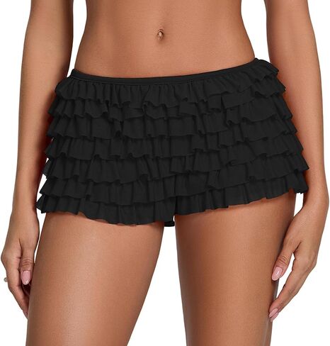 Women Lolita Bloomers Cute Pumpkin Pants Bottom Mini Shorts Ruffle Lace Shorts Y2k Sweet Layered Bottoms in Saudi Arabia