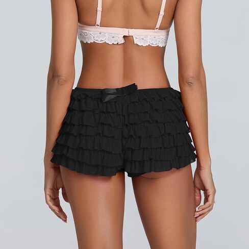 Women Lolita Bloomers Cute Pumpkin Pants Bottom Mini Shorts Ruffle Lace Shorts Y2k Sweet Layered Bottoms in Saudi Arabia