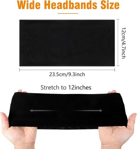 6 Pack Wide Headbands for Women, Cotton Stretchy Headband for Women Non Slip Sports Head Bands for Women's Hair (Black, White, Gray) in Kuwait