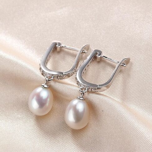 HENGSHENG Freshwater Genuine Pearl Jewelry Set Pearl Pendant Necklace&Pearl Earrings Set Zircon Dangle Drop Earrings Wedding Gift in Saudi Arabia