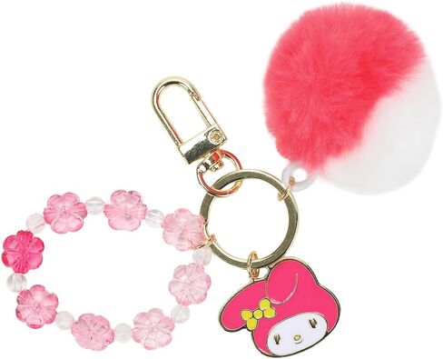 Bioworld My Melody Keychain With Pink Pom & Acrylic Bead Strap-OSFA in Saudi Arabia