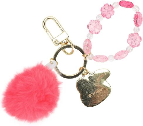 Bioworld My Melody Keychain With Pink Pom & Acrylic Bead Strap-OSFA in Saudi Arabia