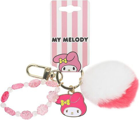 Bioworld My Melody Keychain With Pink Pom & Acrylic Bead Strap-OSFA in Saudi Arabia