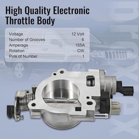 جسم خانق إلكتروني مناسب لمركبات كرايسلر ودودج وجيب - 4.7 لتر أسبن، داكوتا، رام 1500 بيك أب، دورانجو، جراند شيروكي، كوماندر يستبدل # 53032119AF، 337-05445 in Kuwait