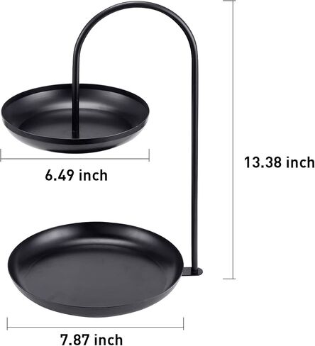 علبة مجوهرات ManChDa مكونة من طبقتين باللون الأسود لتخزين المجوهرات الجذابة ومنظم فواكه متعدد الطبقات وحفلات الزفاف باللون الأسود بطبقتين وإكسسوارات صينية مجوهرات مزدوجة in Kuwait