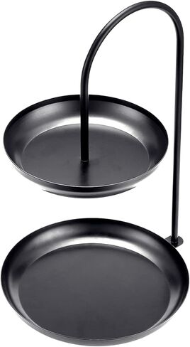 علبة مجوهرات ManChDa مكونة من طبقتين باللون الأسود لتخزين المجوهرات الجذابة ومنظم فواكه متعدد الطبقات وحفلات الزفاف باللون الأسود بطبقتين وإكسسوارات صينية مجوهرات مزدوجة in Kuwait