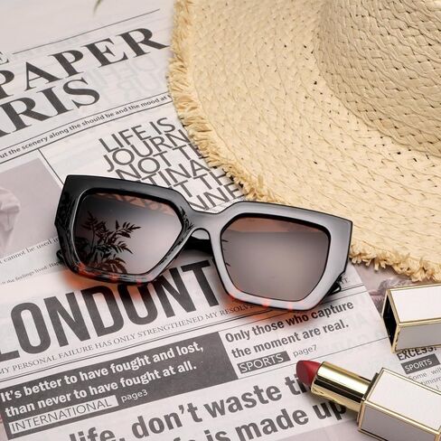 Dollger Big Trendy Square Cat Eye Sunglasses for Women Fashion Cool Stylish Retro Designer Sun Glasses UV400 Protection in Kuwait