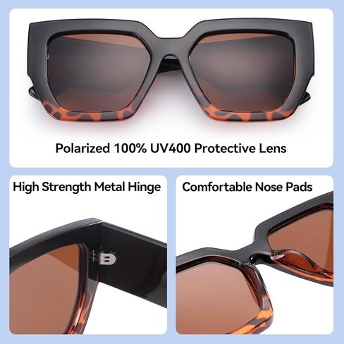 Dollger Big Trendy Square Cat Eye Sunglasses for Women Fashion Cool Stylish Retro Designer Sun Glasses UV400 Protection in Kuwait