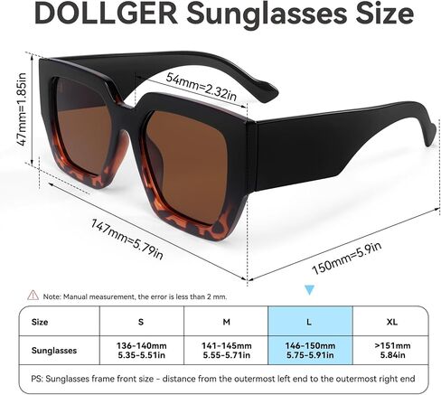 Dollger Big Trendy Square Cat Eye Sunglasses for Women Fashion Cool Stylish Retro Designer Sun Glasses UV400 Protection in Kuwait