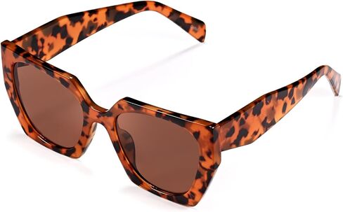 Dollger Big Trendy Square Cat Eye Sunglasses for Women Fashion Cool Stylish Retro Designer Sun Glasses UV400 Protection in Kuwait