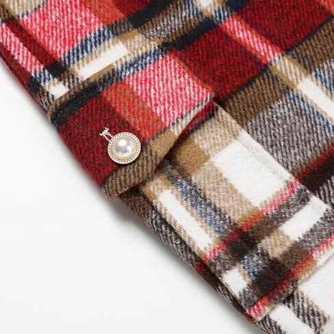 تنورات IDEALSANXUN Cargo للنساء للخريف والشتاء، تنورة صغيرة منقوشة من الصوف بخصر عالٍ in Kuwait