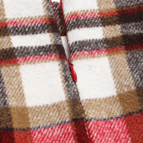 تنورات IDEALSANXUN Cargo للنساء للخريف والشتاء، تنورة صغيرة منقوشة من الصوف بخصر عالٍ in Kuwait