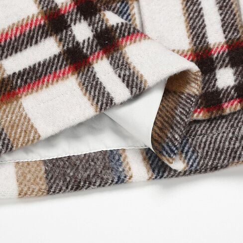 تنورات IDEALSANXUN Cargo للنساء للخريف والشتاء، تنورة صغيرة منقوشة من الصوف بخصر عالٍ in Kuwait