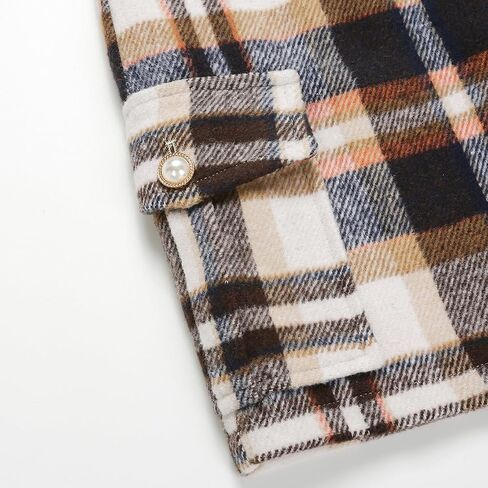 IDEALSANXUN Cargo Skirts for Women Fall Winter High Waisted Wool Plaid Mini Skirt in Saudi Arabia
