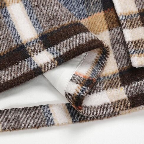 IDEALSANXUN Cargo Skirts for Women Fall Winter High Waisted Wool Plaid Mini Skirt in Saudi Arabia