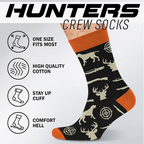 VICRAZY Hunting Gifts for Men - Deer & Duck Hunting Accessories - Christmas Gifts, Stocking Stuffers For Men - hunting Socks in Saudi Arabia