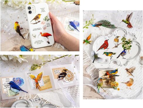 Bird Stickers for Scrapbooking(46pcs), Small Scrapbook Stickers Set, Journaling Bullet Junk Jounal Supplies, Planners, Kid DIY Art Crafts, Laptop, Suitcase in Saudi Arabia