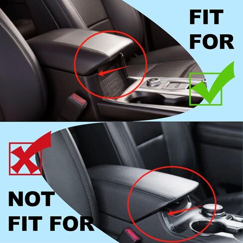 غطاء وحدة التحكم المركزية لسيارة Ford Explorer 2020-2024 غطاء مسند ذراع جلدي غطاء وحدة التحكم الوسطى مع جيبين جانبيين وسادة مسند الذراع لملحقات Explorer (2020-2024) in Kuwait