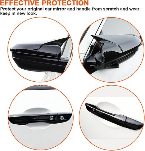 2pcs Side Mirror Cover Cap&4pcs Door Handle Covers Compatible with Honda Civic 2016 2017 2018 2019 2020 2021,10th Gen Civic Exterior Accessories Kit in Saudi Arabia