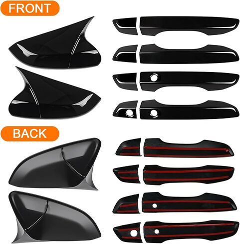 2pcs Side Mirror Cover Cap&4pcs Door Handle Covers Compatible with Honda Civic 2016 2017 2018 2019 2020 2021,10th Gen Civic Exterior Accessories Kit in Saudi Arabia