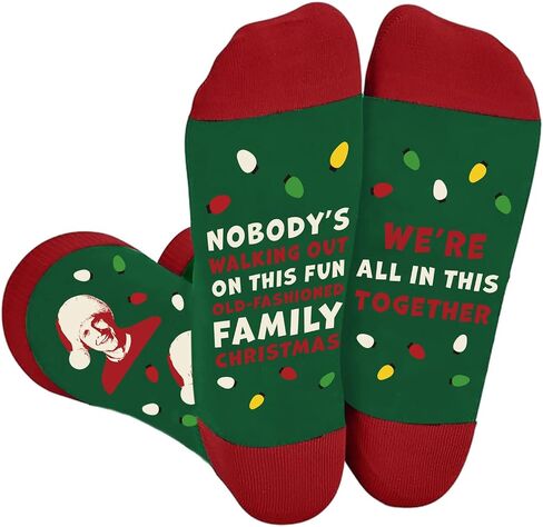 Funny Christmas Socks for Women Men, National Lampoons Christmas Vacation Costume Accessories, Winter Warm Knitted Socks in Kuwait