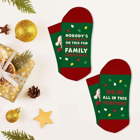 Funny Christmas Socks for Women Men, National Lampoons Christmas Vacation Costume Accessories, Winter Warm Knitted Socks in Kuwait