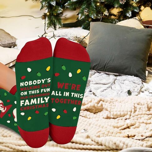 Funny Christmas Socks for Women Men, National Lampoons Christmas Vacation Costume Accessories, Winter Warm Knitted Socks in Kuwait